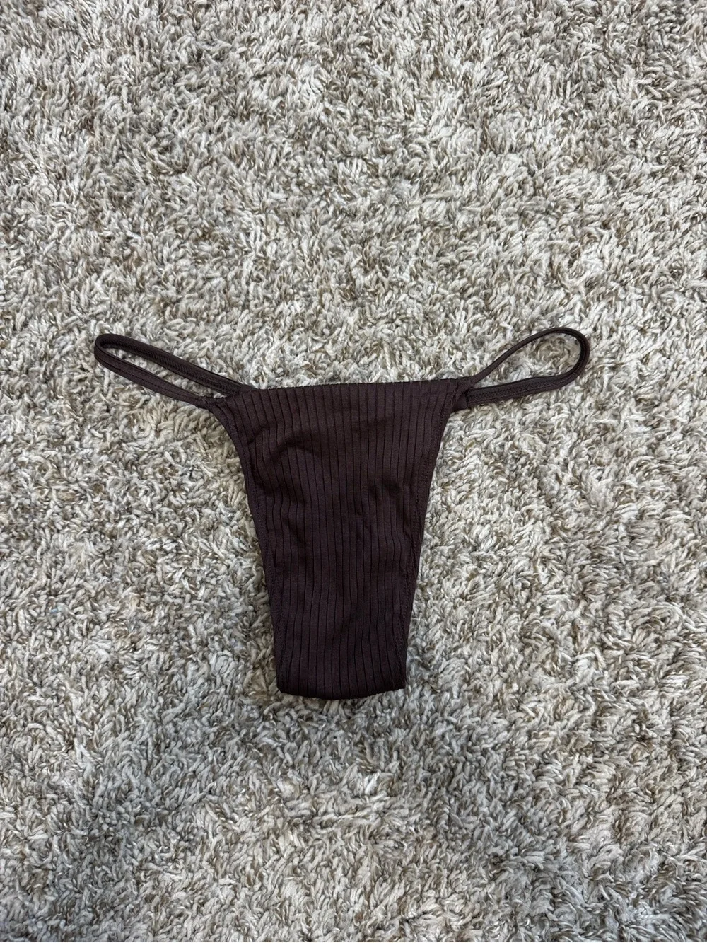 Monday swimwear espresso wide ribbed bikini bottoms petite